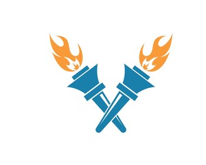 torch logo icon illustration vector design