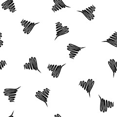 Seamless Modern grunge heart hand drawn set, great design for any purposes. Hand drawn doodle grunge heart set. Modern vector design. Seamless vector tile pattern. Doodle illustration