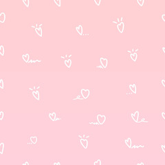 Heart seamless pattern on pink background. vector. Illustration.