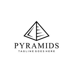 Simple pyramid illustration with sharp side angles logo design