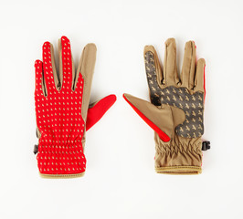 mountaineering gloves on a white background.