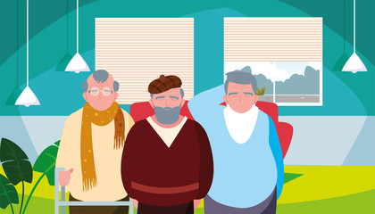 happy grandparents day flat design
