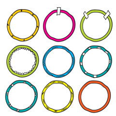 collection of circle frames doodle cartoon handdrawn style cartoon