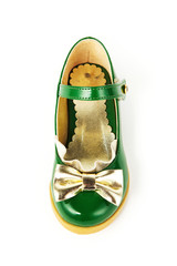 leather shoe on a white background.