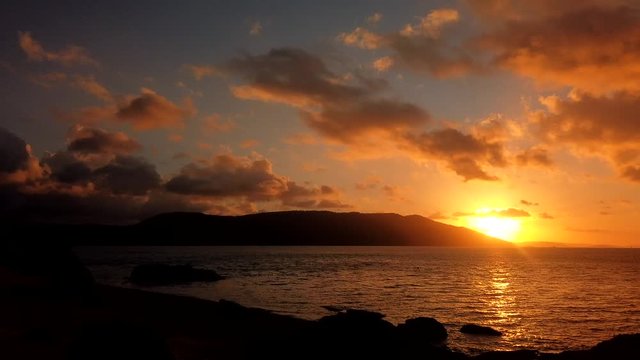 Time lapse of the sunset on a tropical island