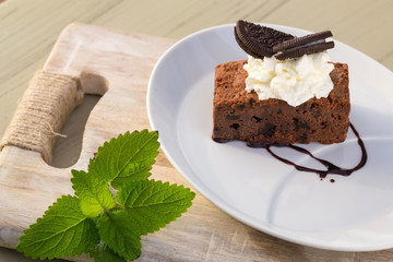 Chocolate ball lava with Chocolate Fondue, Sweet dessert