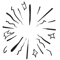 doodle burst with black stroke handdrawn circle radial style vector