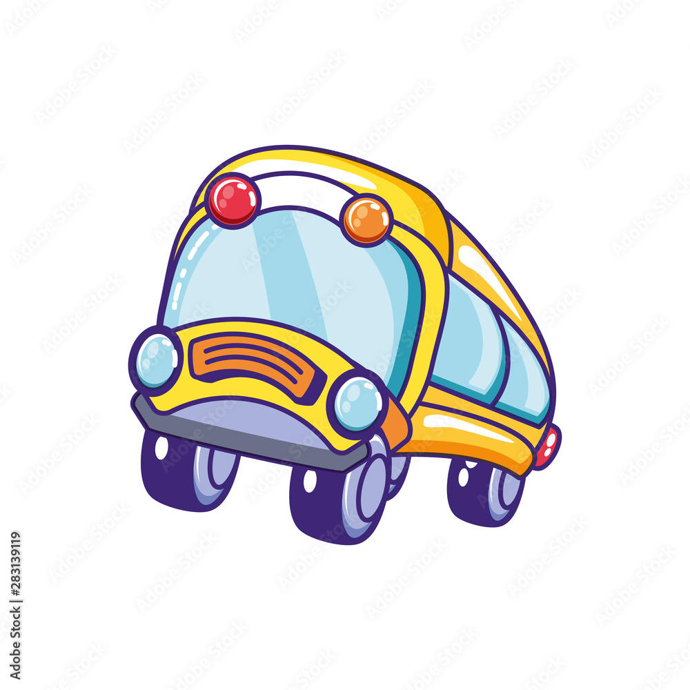 Sticker bus school transportation isolated icon