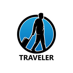 Traveler Logo Template Design Vector, Emblem, Design Concept, Creative Symbol, Icon