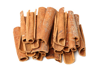 Cinnamon on a white background