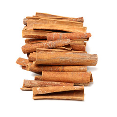Cinnamon on a white background