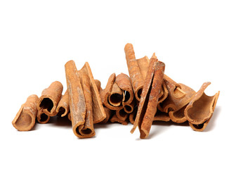 Cinnamon on a white background