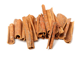 Cinnamon on a white background