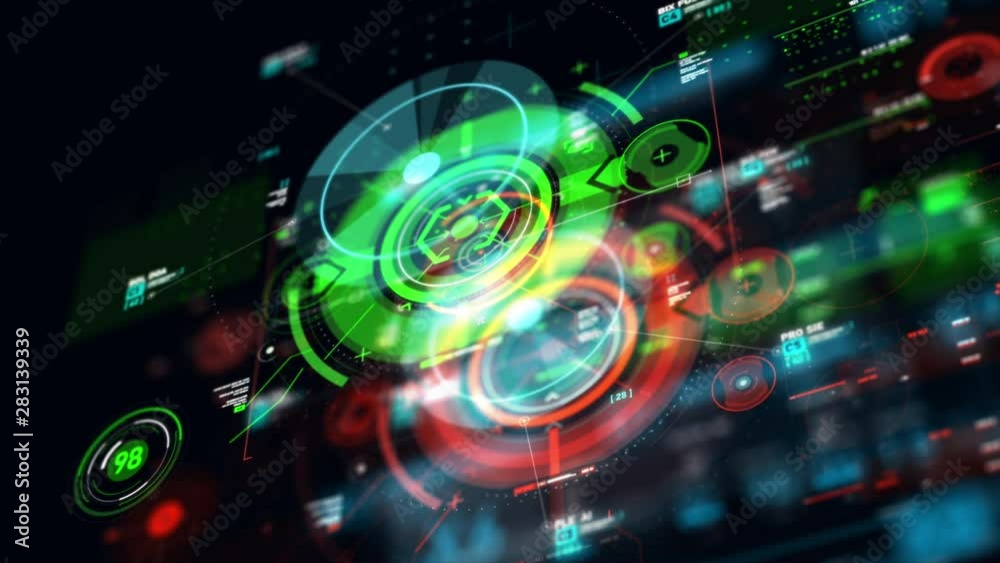Poster futuristic user interface hud gui digital text number element for cyber technology concept with shal