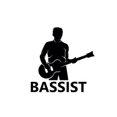 Bassist Logo Template Design Vector, Emblem, Design Concept, Creative Symbol, Icon