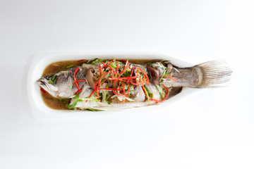 steamed seabass with lemon sauce