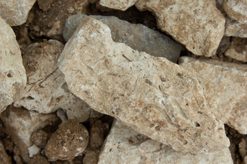 A rock. The texture of the stones for the background.