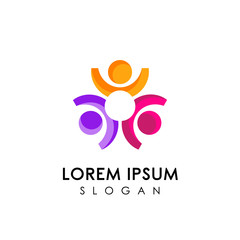 Teamwork and community logo design vector. Adoption and social network logo design template.