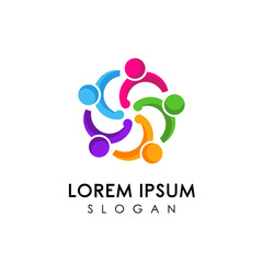 Teamwork and community logo design vector. Adoption and social network logo design template.