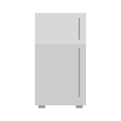 Vector  illustration of gray closed refrigerator. Fridge vector illustration.