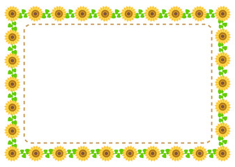 ひまわりのフレーム イラスト sunflower