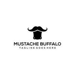 illustration of a buffalo head made simple and clean logo design