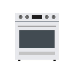 Vector illustration of kitchen gray gas stove. Flat design.