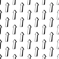 Naklejka premium Vector seamless pattern with hand drawn arrows.