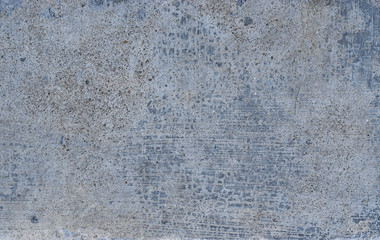 Grunge blue concrete wall with crack and stains in industrial building. Cement texture for design and background.