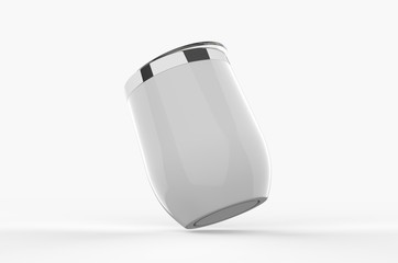 Blank Stainless Steel Stemless Wine Glass Tumbler  for Branding. 3d illustration.