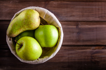 Concept no plastic fresh fruit in a basket