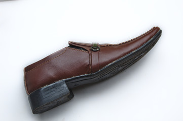 men brown color office wear shoes