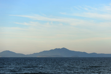 View from the coast to the East Vietnam sea and Cham islands. Hoi An, Vietnam