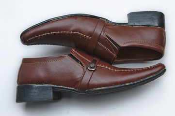 men brown color office wear shoes