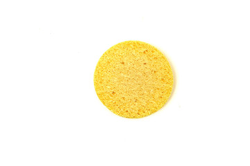 yellow sponge for face isolated on white background