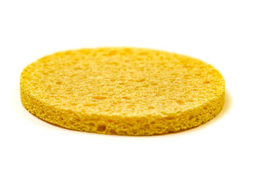 yellow sponge for face isolated on white background