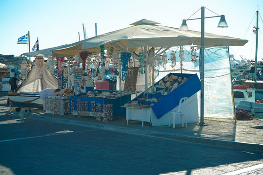 The main marketplace of paros island