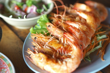 Soft focus to Grilled Shrimp