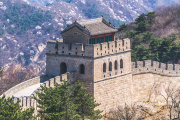 Fototapeta na wymiar Fortification at Great Wall of China, Beijing 