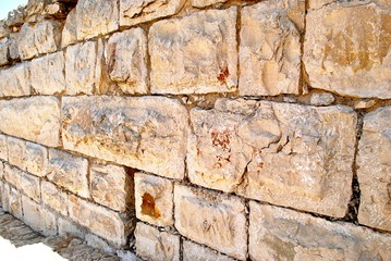 Stone wall at the top of Mt. Gerizim