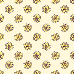 Vector seamless pattern with hand drawn flowers.