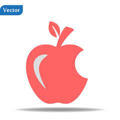 Red Bitten apple. Apple vector icon. Apple fruit illustration icon.Web design vector logo. Apple isolated on background eps10