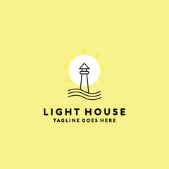 Light House Logo Vector Logo Design Template. Modern Line and Creative Icon. Building And Architecture Symbol.