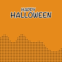 Naklejka premium Halloween concept with orange background and copy space for text