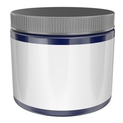 Realistic 3D jars rendering mockup on white background