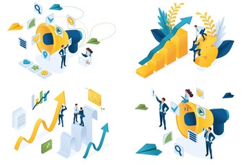 Set design web page templates of digital marketing. Modern illustration concepts for website and mobile website development