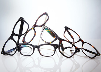 Glasses on white background.