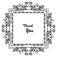 Shape of flower frame, elegant style, for the design of greeting cards thank you. Vector