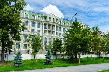 Fototapeta na wymiar Beautiful buildings on Dzerzhinsky street in Kazan. Russia