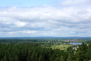 Fototapeta na wymiar panoramic view of Siberian landscape